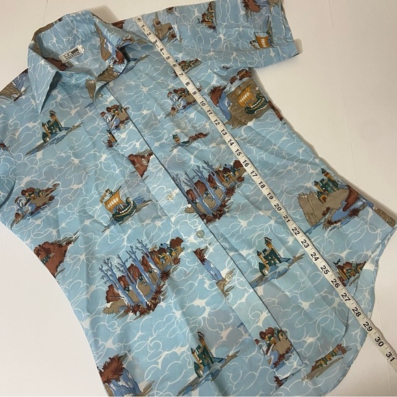 Vtg J.P. Austin Butterfly Collar Polyester Hawaiian Shirt 70s - Picture 4 of 7